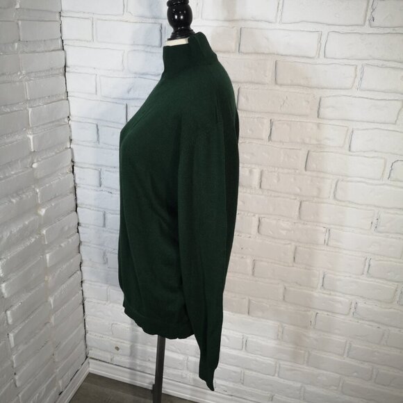 Antels Ladies Size 1X Dark Green Made in Hong Kong Mock Neck Sweater - Picture 4 of 9
